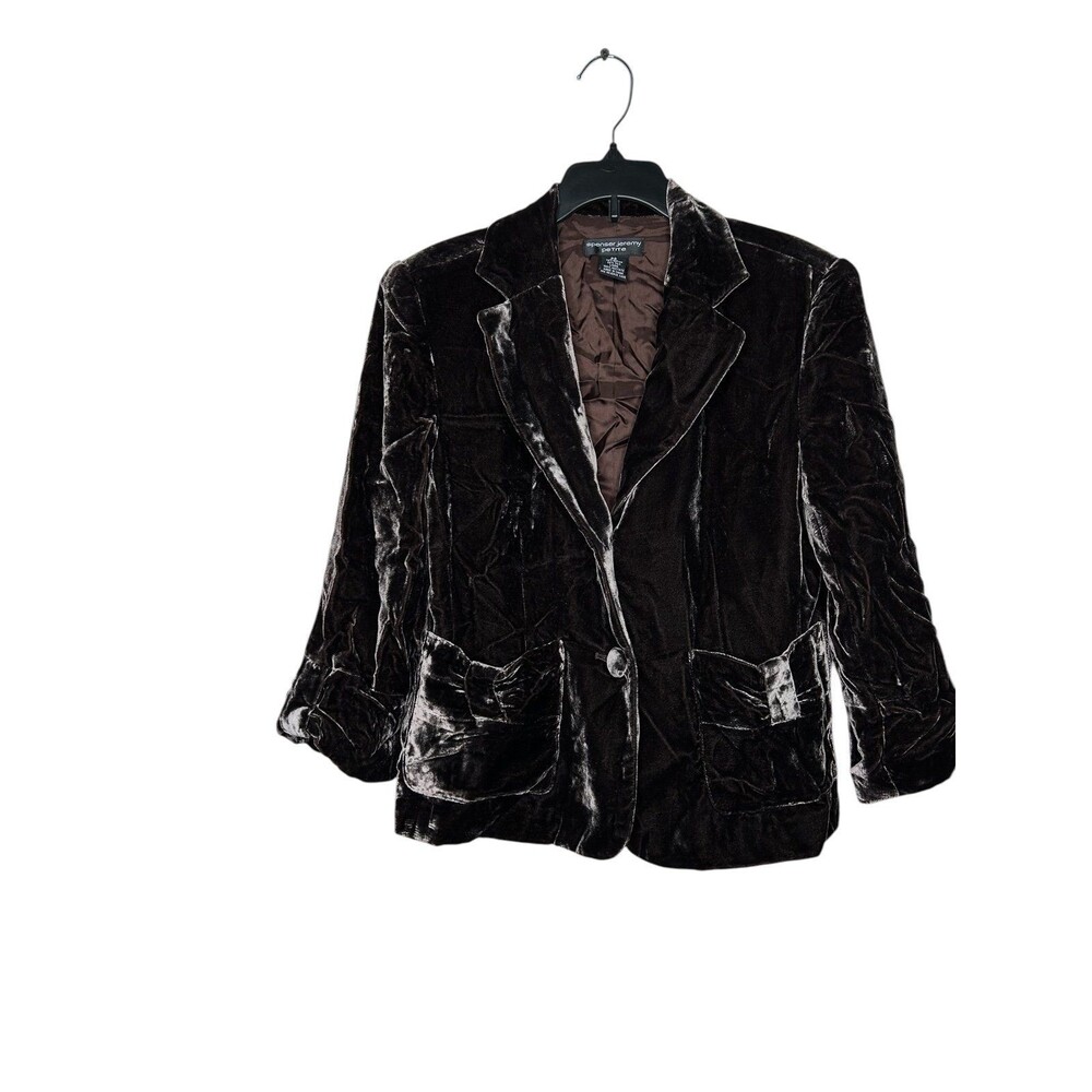 Vintage 90s 1990s Y2K 2000s Spenser Jeremy gray velvet blazer rayon silk